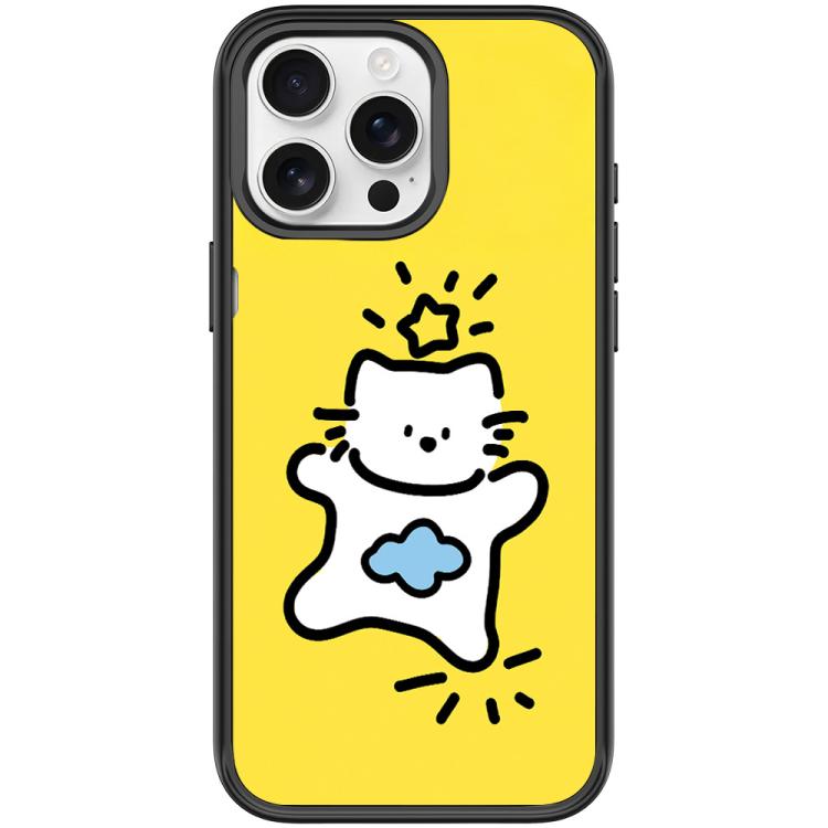 For iPhone 15 Pro Max Adorable Stars Cloud Cat Pattern Magnetic Phone Case