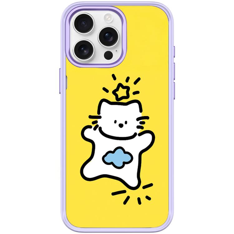For iPhone 15 Pro Max Adorable Stars Cloud Cat Pattern Magnetic Phone Case