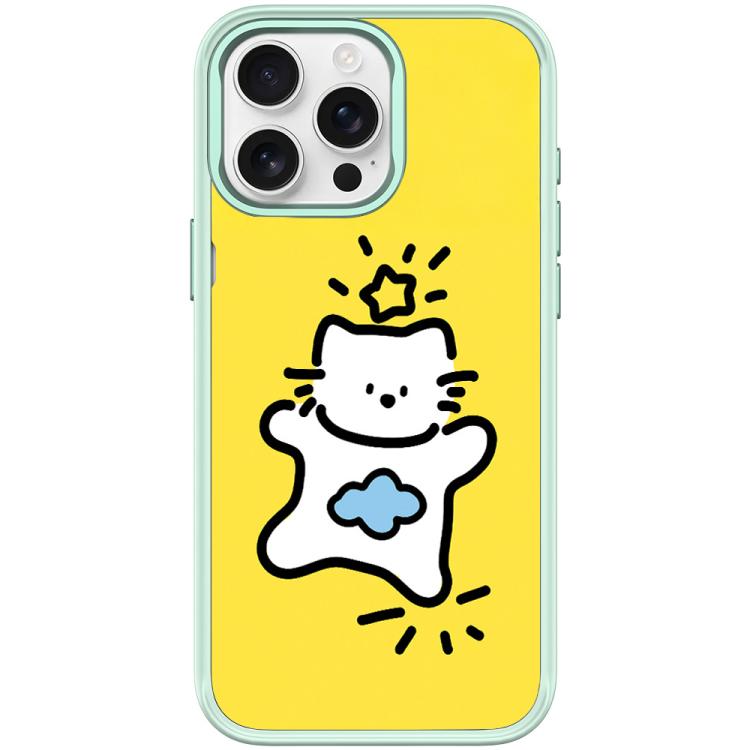 For iPhone 15 Pro Adorable Stars Cloud Cat Pattern Magnetic Phone Case