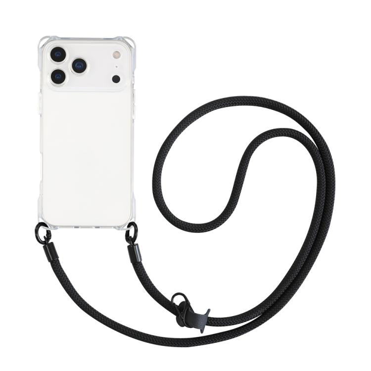 For iPhone 17 Pro Max Four-corner Shockproof TPU Phone Case with Lanyard
