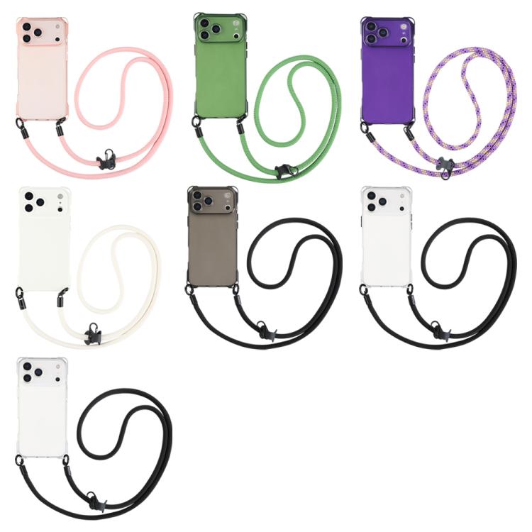 For iPhone 17 Four-corner Shockproof TPU Phone Case with Lanyard