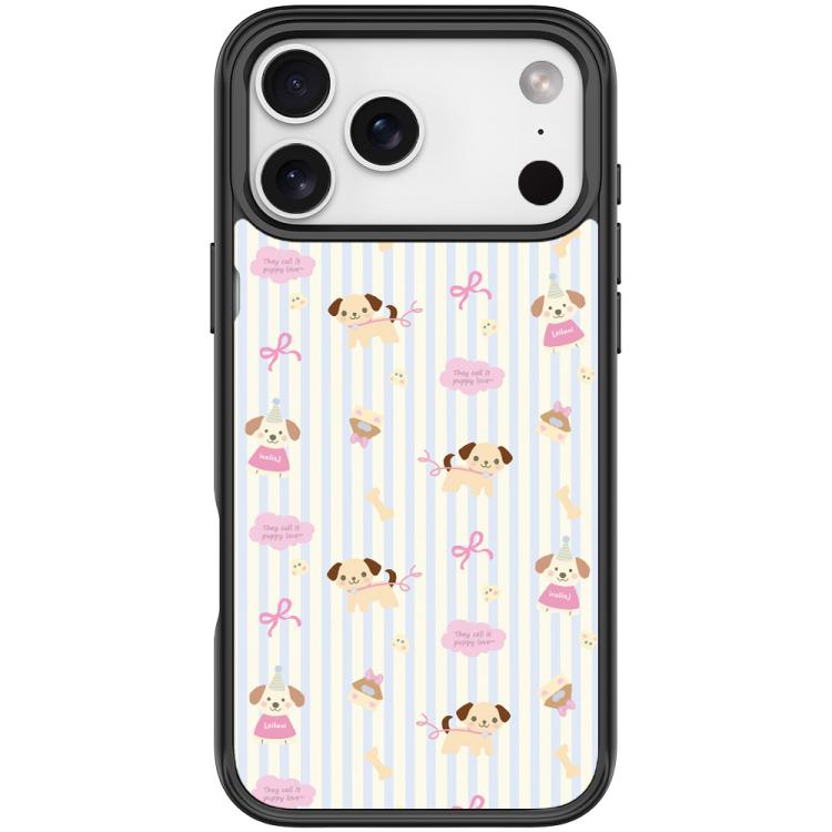 For iPhone 17 Pro Vertical Stripes Dog Pattern Magnetic Phone Case