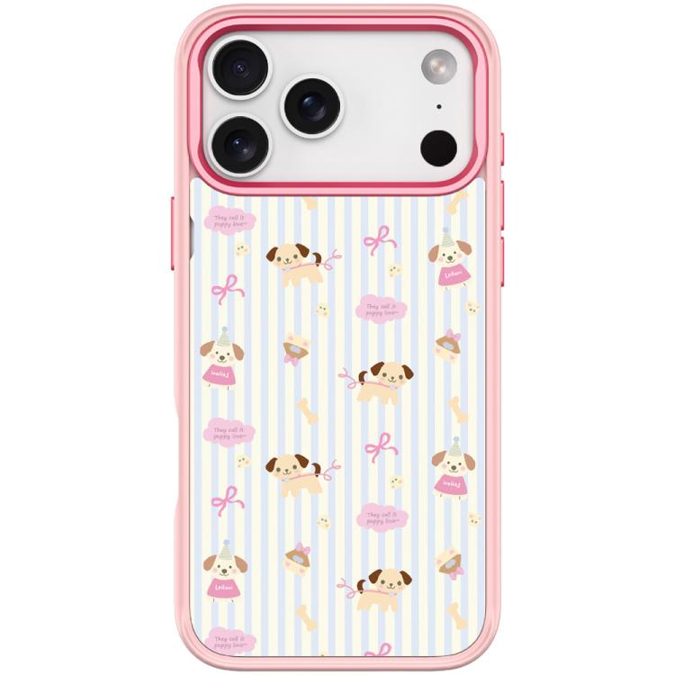 For iPhone 17 Pro Vertical Stripes Dog Pattern Magnetic Phone Case