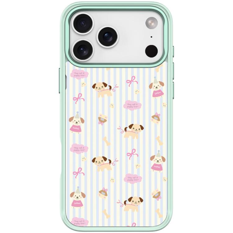 For iPhone 17 Pro Vertical Stripes Dog Pattern Magnetic Phone Case