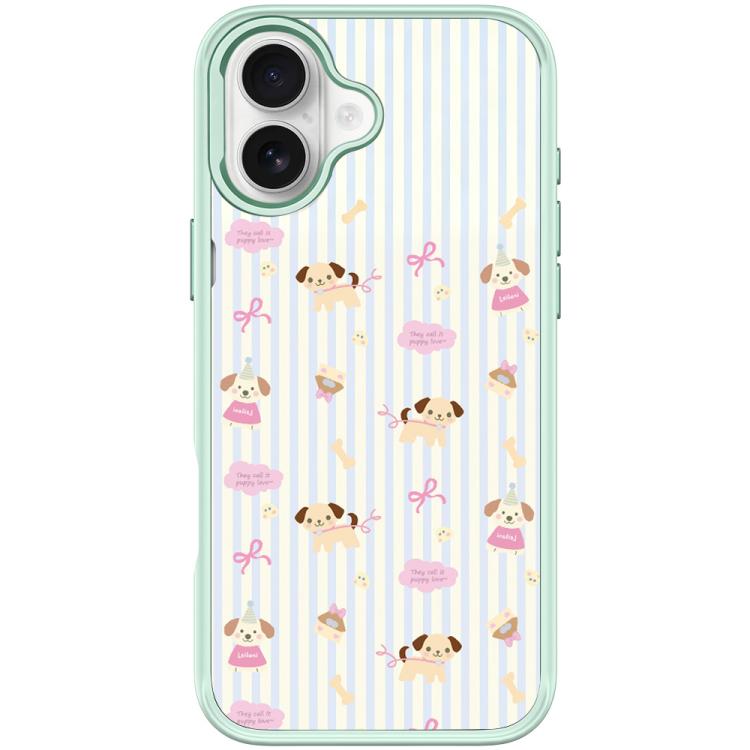 For iPhone 17 Vertical Stripes Dog Pattern Magnetic Phone Case