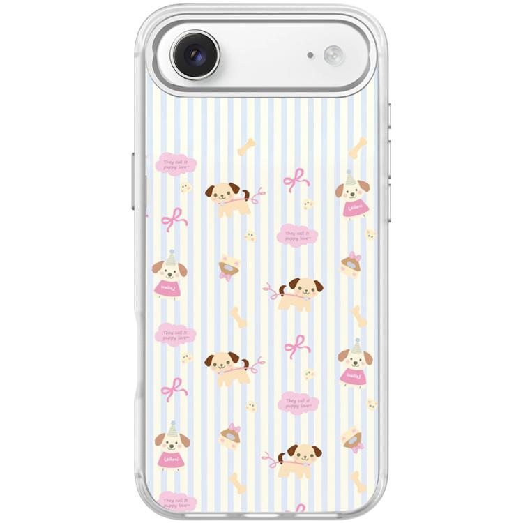 For iPhone Air Vertical Stripes Dog Pattern Magnetic Phone Case