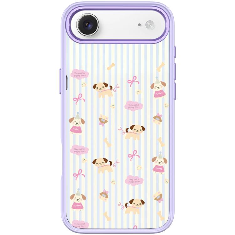 For iPhone Air Vertical Stripes Dog Pattern Magnetic Phone Case