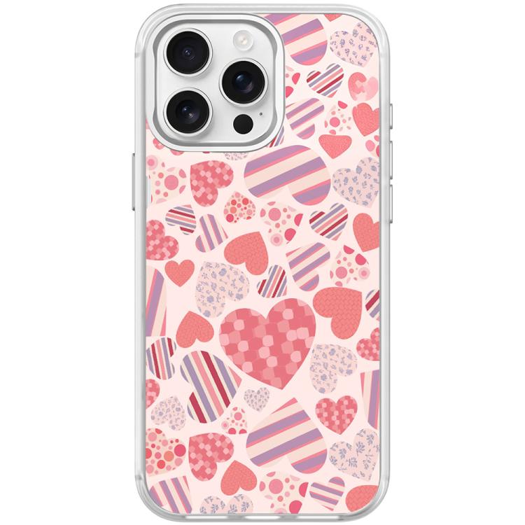 For iPhone 15 Pro Max Heart Collection Pattern Magnetic Phone Case