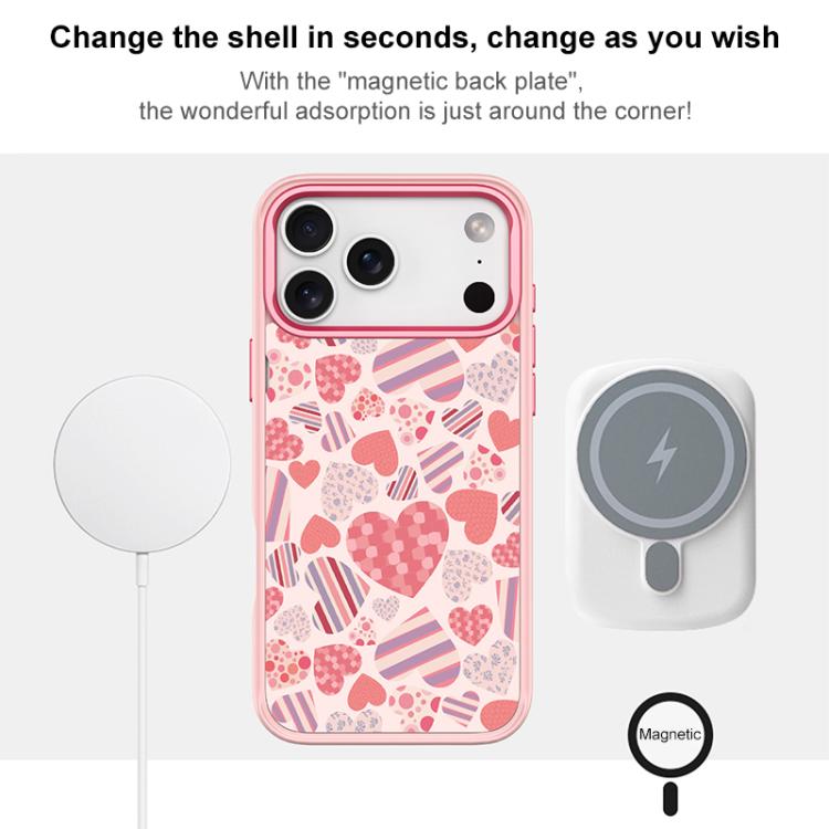 For iPhone 17 Pro Max Heart Collection Pattern Magnetic Phone Case