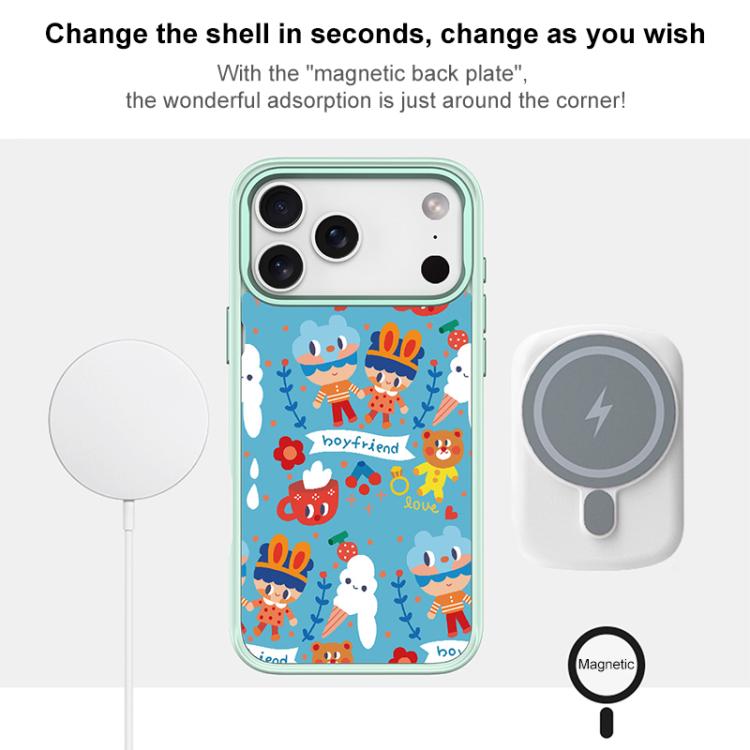 For iPhone 15 Pro Max Ice Cream Pattern Magnetic Phone Case