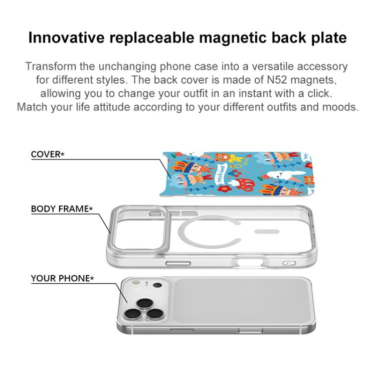 For iPhone 15 Pro Max Ice Cream Pattern Magnetic Phone Case