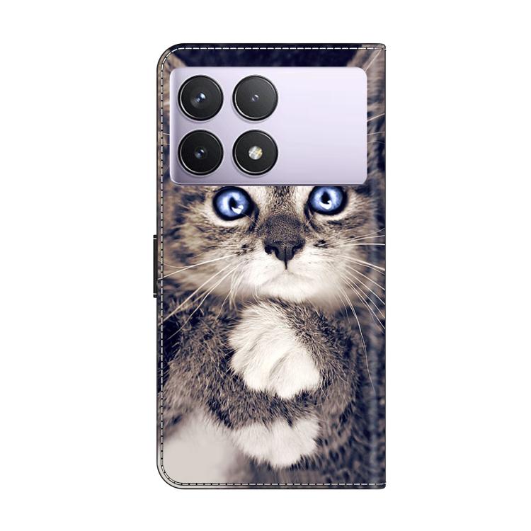 For Redmi K70E / Poco X6 Pro Crystal-Like Painted Vegan Leather Phone Case