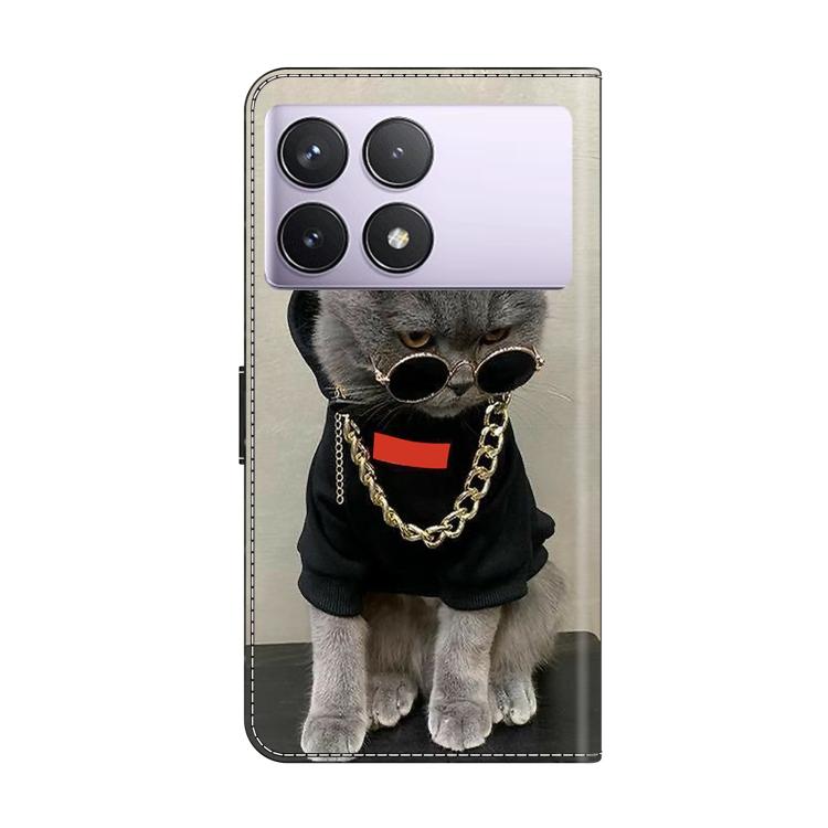 For Redmi K70E / Poco X6 Pro Crystal-Like Painted Vegan Leather Phone Case
