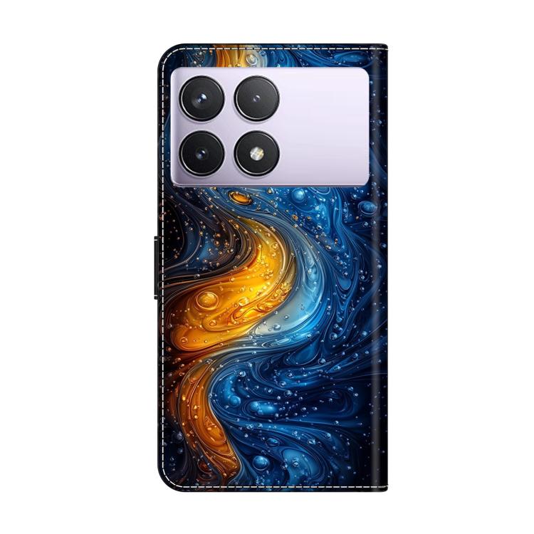 For Redmi K70E / Poco X6 Pro Crystal-Like Painted Vegan Leather Phone Case