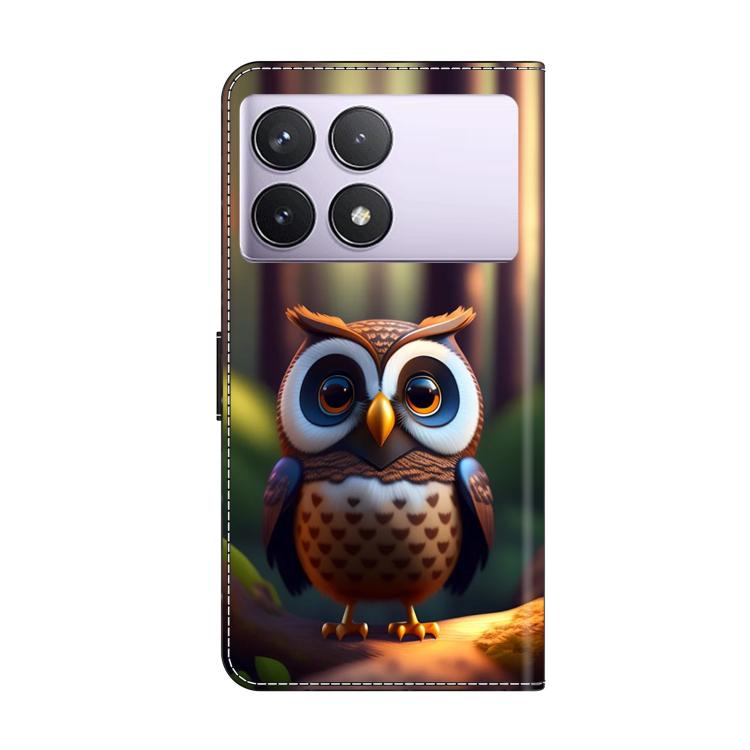 For Redmi K70E / Poco X6 Pro Crystal-Like Painted Vegan Leather Phone Case