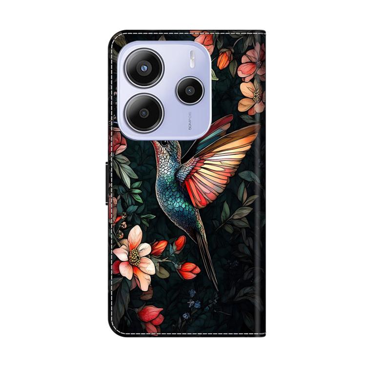 For Redmi Note 14 4G 163.25mm Crystal-Like Painted Vegan Leather Phone Case