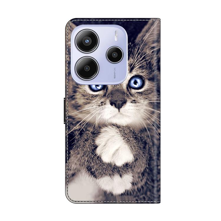 For Redmi Note 14 4G 163.25mm Crystal-Like Painted Vegan Leather Phone Case