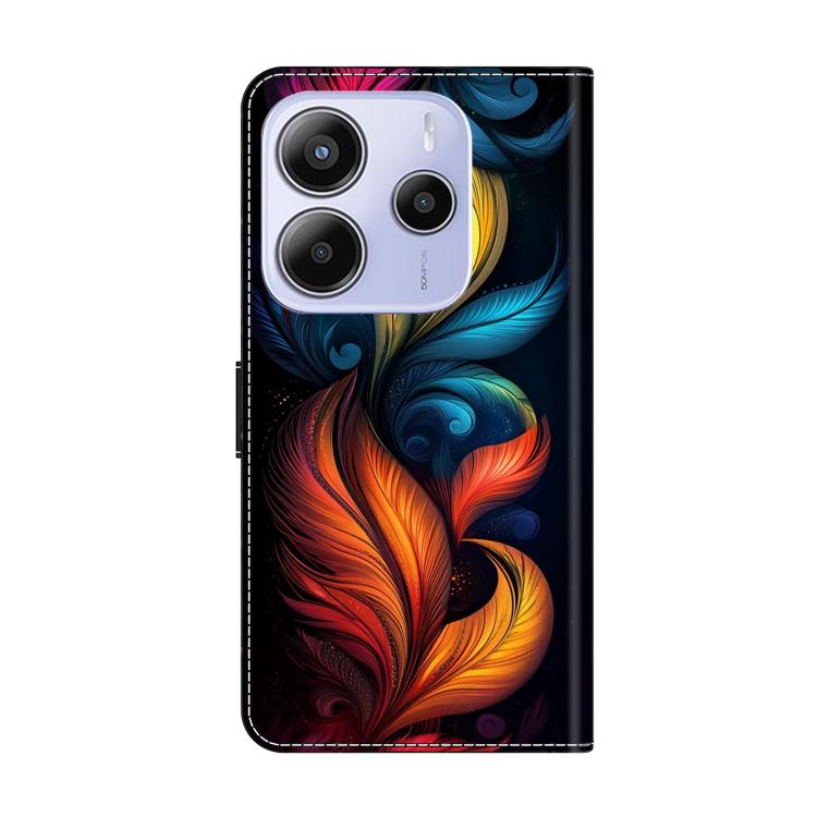 For Redmi Note 14 4G 163.25mm Crystal-Like Painted Vegan Leather Phone Case