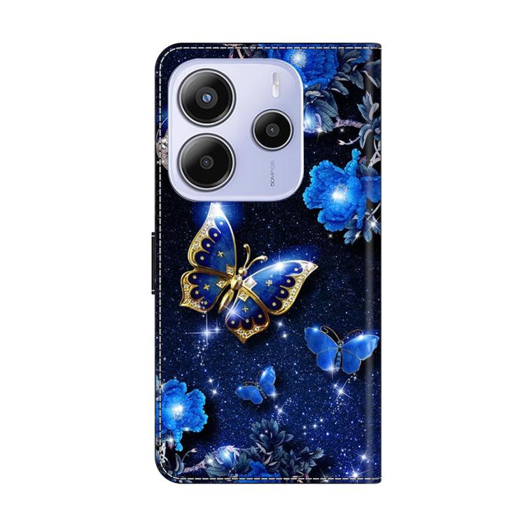 For Redmi Note 14 4G 163.25mm Crystal-Like Painted Vegan Leather Phone Case