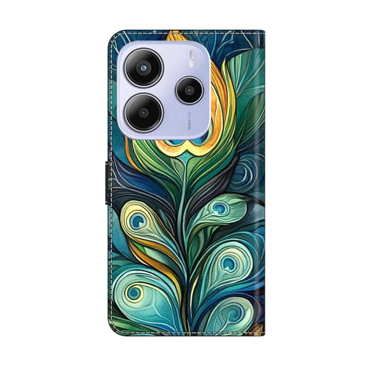 For Redmi Note 14 4G 163.25mm Crystal-Like Painted Vegan Leather Phone Case
