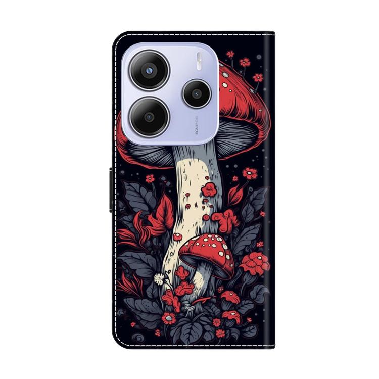 For Redmi Note 14 4G 163.25mm Crystal-Like Painted Vegan Leather Phone Case