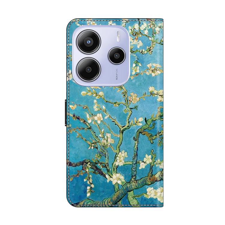 For Redmi Note 14 4G 163.25mm Crystal-Like Painted Vegan Leather Phone Case