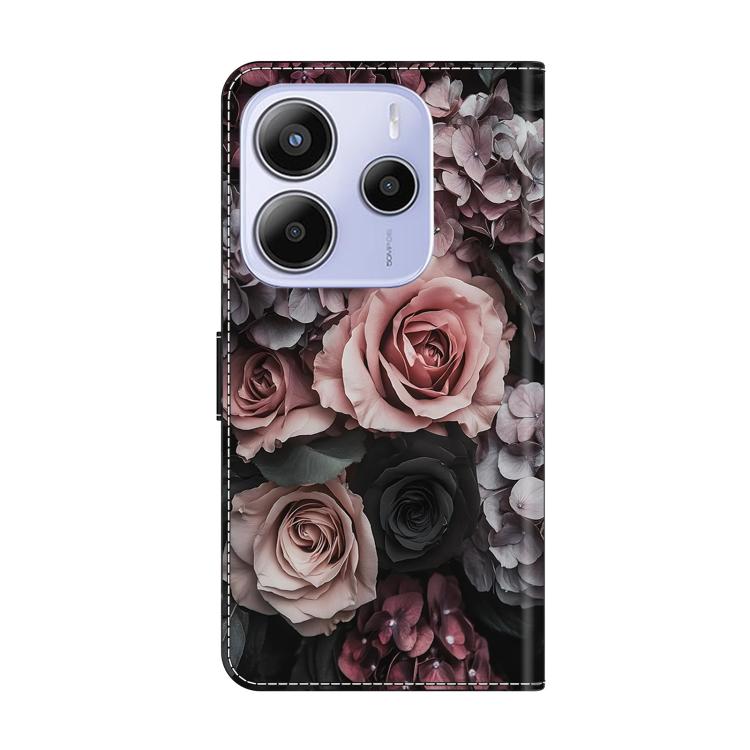 For Redmi Note 14 4G 163.25mm Crystal-Like Painted Vegan Leather Phone Case