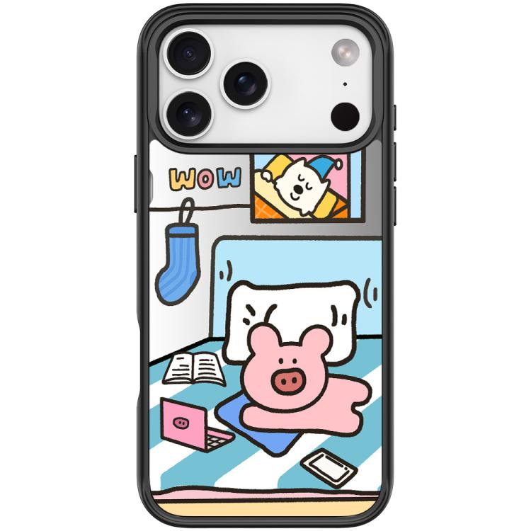 For iPhone 17 Pro Adorable Little Pig Pattern Magnetic Phone Case