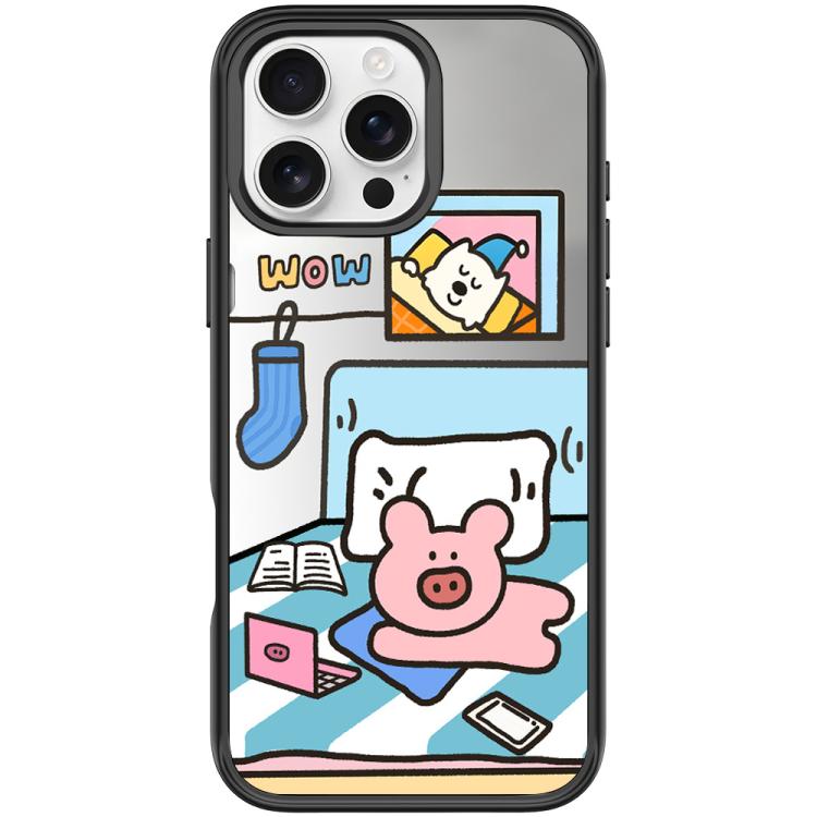 For iPhone 16 Pro Adorable Little Pig Pattern Magnetic Phone Case