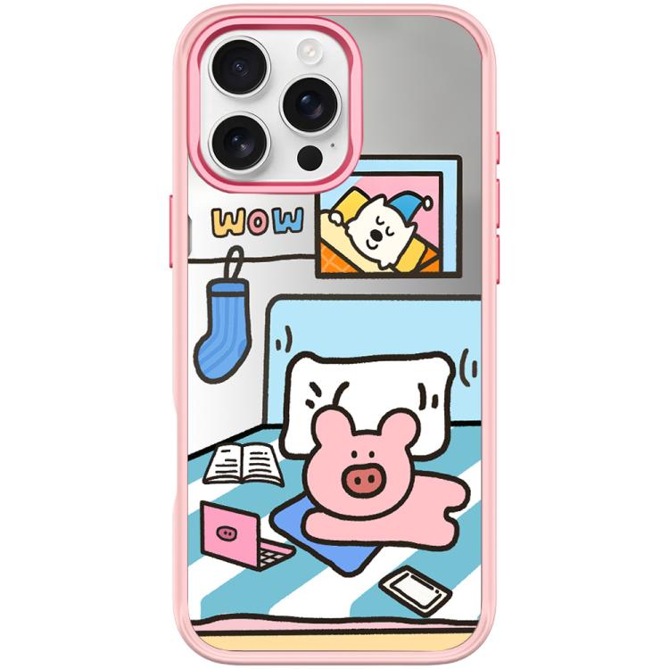 For iPhone 16 Pro Adorable Little Pig Pattern Magnetic Phone Case