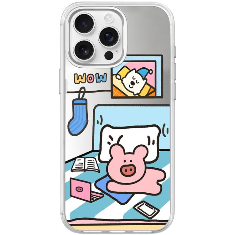 For iPhone 15 Pro Max Adorable Little Pig Pattern Magnetic Phone Case