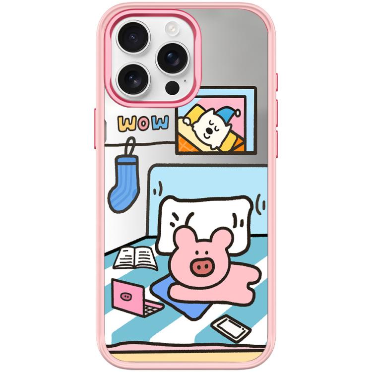 For iPhone 15 Pro Max Adorable Little Pig Pattern Magnetic Phone Case