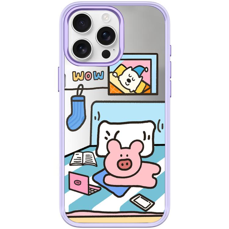 For iPhone 15 Pro Max Adorable Little Pig Pattern Magnetic Phone Case