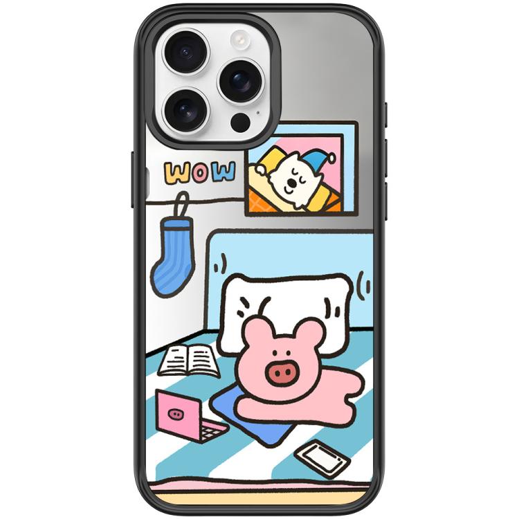 For iPhone 15 Pro Adorable Little Pig Pattern Magnetic Phone Case