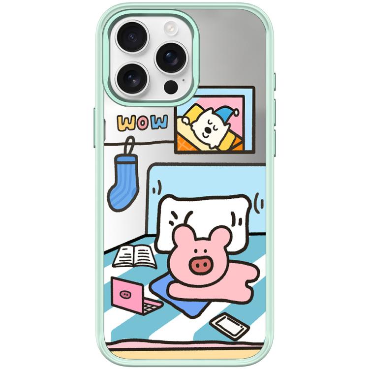 For iPhone 15 Pro Adorable Little Pig Pattern Magnetic Phone Case
