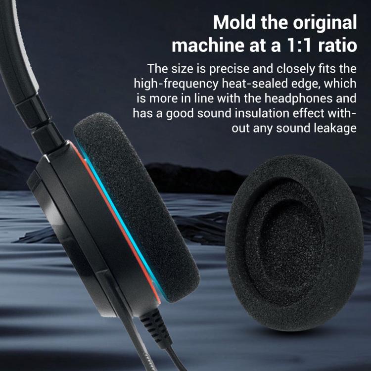 For Jabra Evolve 20/20se/30/30 II/40/65 XDcase 1 Pair Sponge Ear Pads Headset Replacement Part with Prying Tool - Black