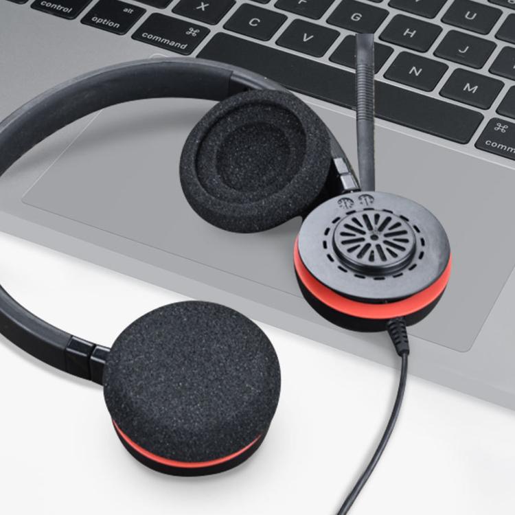 For Jabra Evolve 20/20se/30/30 II/40/65 XDcase 1 Pair Sponge Ear Pads Headset Replacement Part with Prying Tool - Black