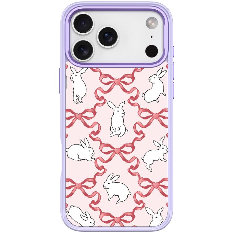 For iPhone 17 Pro Butterfly Knot White Rabbit Pattern Magnetic Phone Case