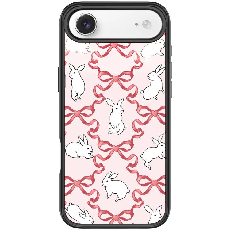 For iPhone Air Butterfly Knot White Rabbit Pattern Magnetic Phone Case