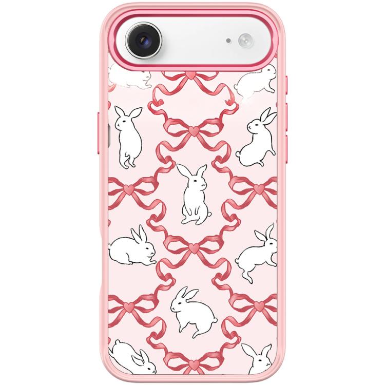 For iPhone Air Butterfly Knot White Rabbit Pattern Magnetic Phone Case