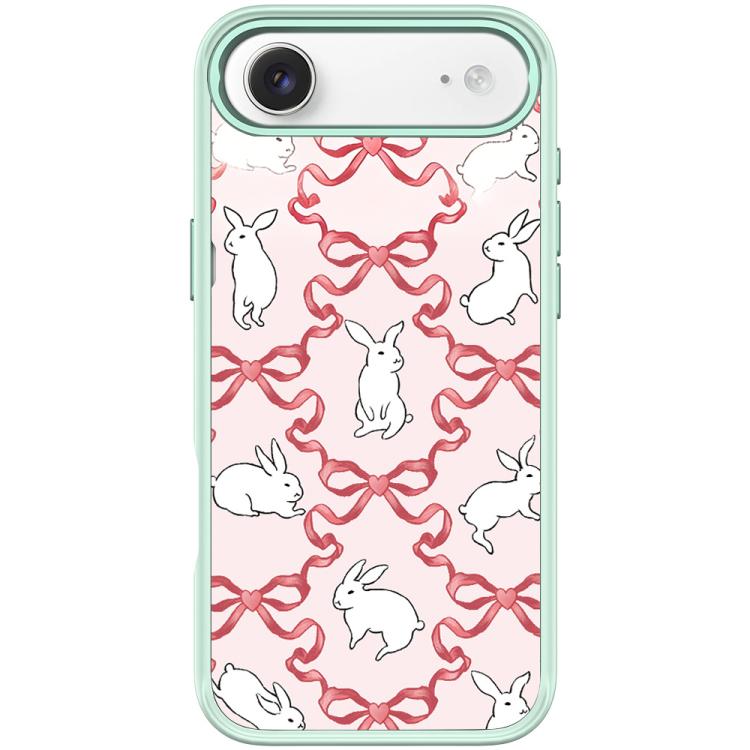 For iPhone Air Butterfly Knot White Rabbit Pattern Magnetic Phone Case