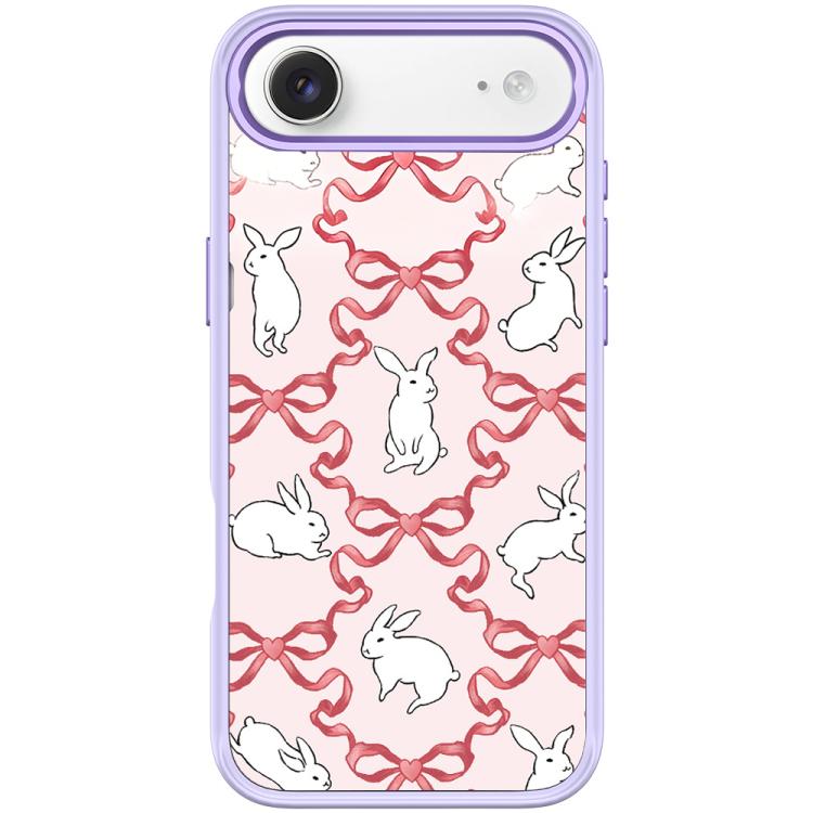 For iPhone Air Butterfly Knot White Rabbit Pattern Magnetic Phone Case