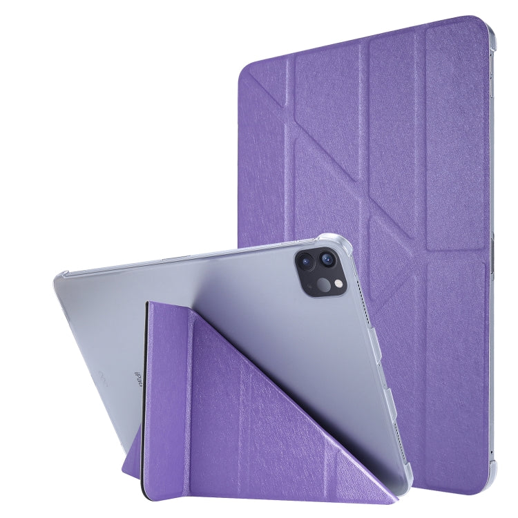 Silk Texture Horizontal Deformation Flip Leather Case with Three-folding Holder For iPad Air 2022 / 2020 10.9