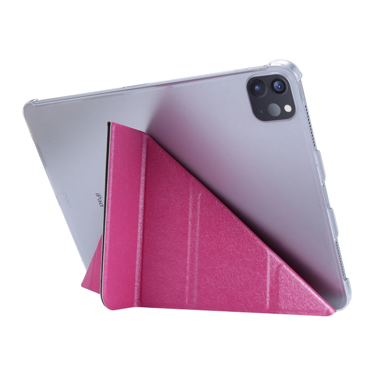 Silk Texture Horizontal Deformation Flip Leather Case with Three-folding Holder For iPad Air 2022 / 2020 10.9