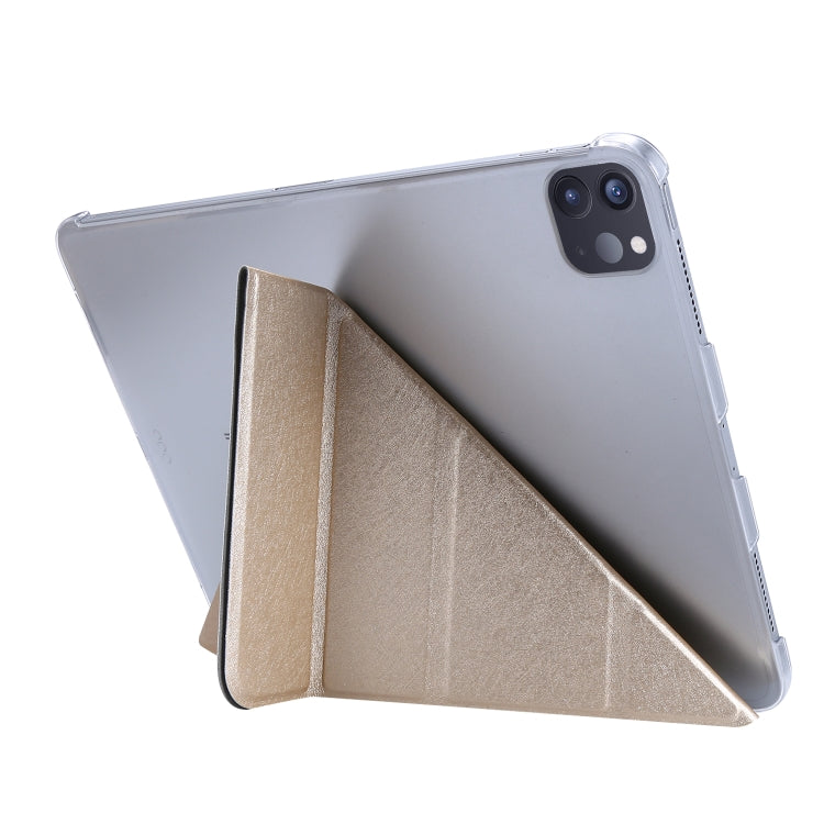 Silk Texture Horizontal Deformation Flip Leather Case with Three-folding Holder For iPad Air 2022 / 2020 10.9