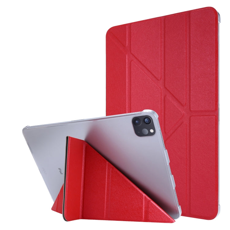 Silk Texture Horizontal Deformation Flip Leather Case with Three-folding Holder For iPad Air 2022 / 2020 10.9