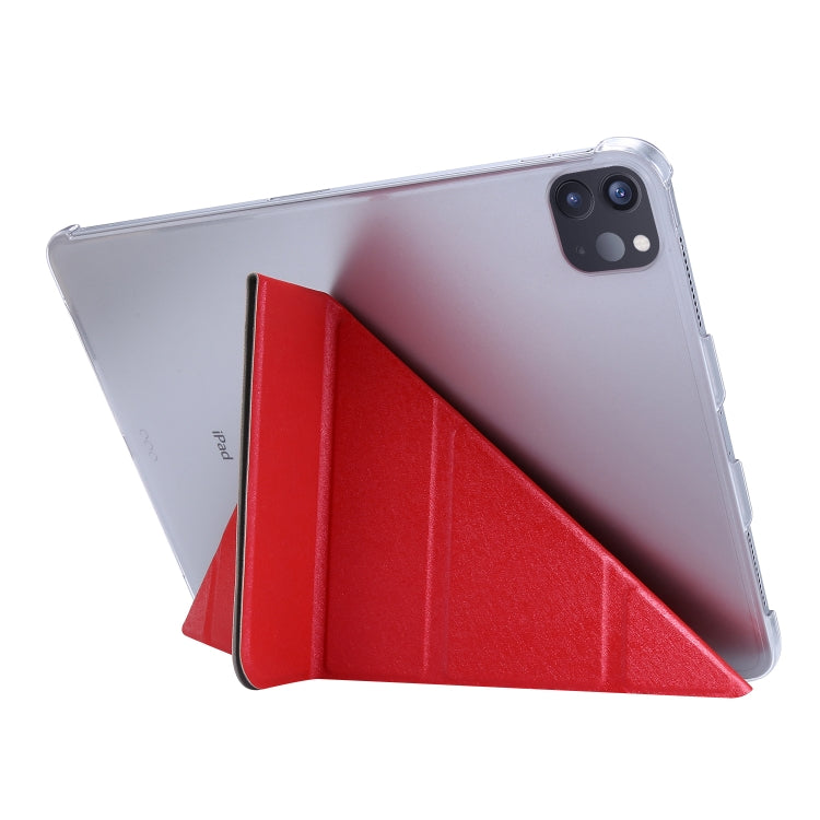 Silk Texture Horizontal Deformation Flip Leather Case with Three-folding Holder For iPad Air 2022 / 2020 10.9