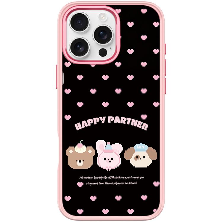 For iPhone 16 Pro Max Happy Partner Pattern Magnetic Phone Case
