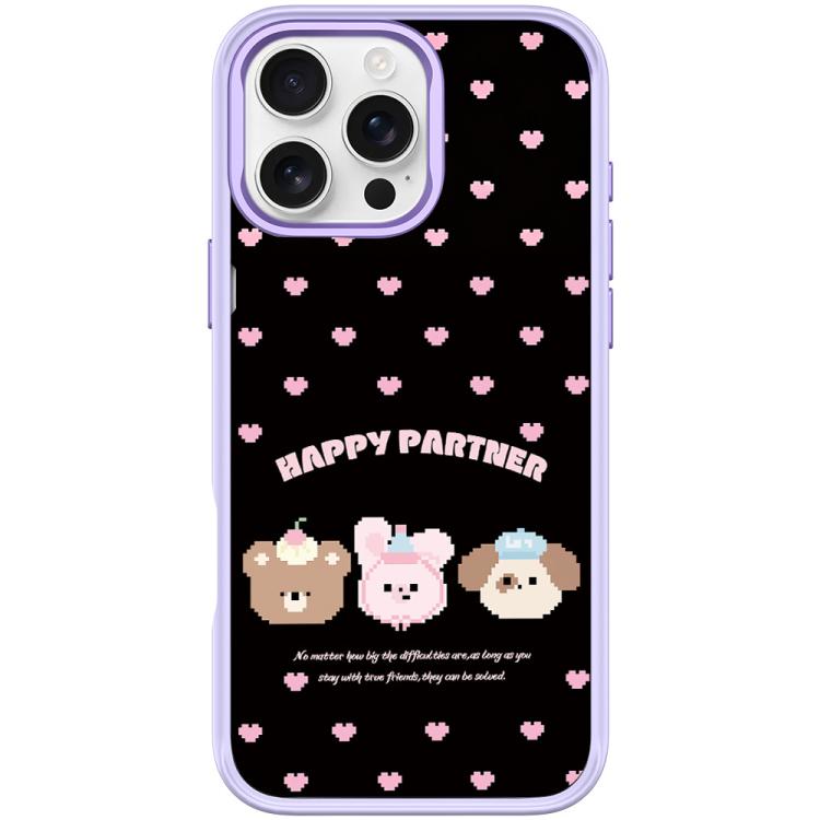 For iPhone 16 Pro Max Happy Partner Pattern Magnetic Phone Case
