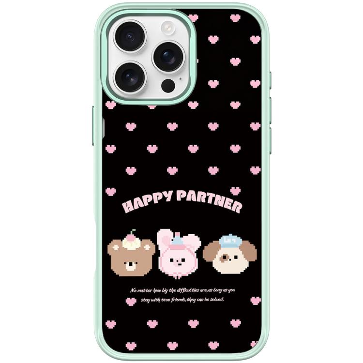 For iPhone 16 Pro Happy Partner Pattern Magnetic Phone Case